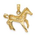 thumbnail image 5 of Auriga Fine Jewelry 10K Yellow Gold 2-D Galloping Horse Charm for Women (L-22.5 mm, W-19.75 mm), 5 of 6