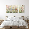 thumbnail image 5 of Framed Colorful Wildflower Canvas Wall Art Set Of 3 Flowers Pictures Prints Flowers Printing Floral Watercolors Flower wall Decor Living Room Girls Bedroom Bathroom, 5 of 6