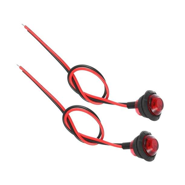 Luces de remolque LED para camiones Unique Bargains 0.73" 12V luces de marcador de plástico impermeables rojas 2 piezas