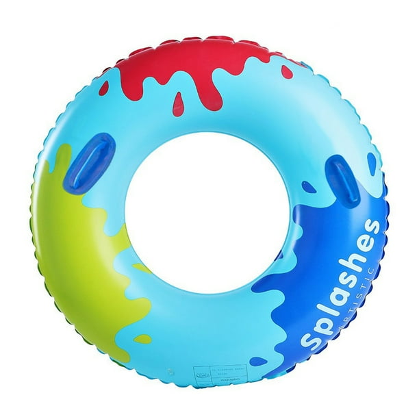 Flotadores de piscina, tubo, suave, resistente, estampado, anillo de natación para playa (100 con asa)