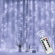 thumbnail image 3 of Cortina de luces LED de cobre con control remoto por USB, 8 modos, 3 x 3 m, 300 LED, luces navideñas para exteriores, luces decorativas, 3 of 6