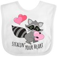thumbnail image 3 of Inktastic Stealin' Your Heart Cute Raccoon Boys or Girls Baby Bib, 3 of 4