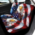 thumbnail image 3 of Binienty 4 Piece Car Seat Covers Full Set American Flag Bald Eagle Car Seat Covers Front And Back Patriotic Automotive Interior Set for Truck SUV Sedan Highback Carseat Cover Accessories, 3 of 7