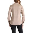 thumbnail image 3 of INSPIRE CHIC Faux Suede Shirt for Women's Stretch Dressy Casual Button Down Long Sleeve Shirt 2024 Fall Clothes S Beige, 3 of 6