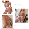 thumbnail image 4 of Conjuntos de lencería con liga de encaje correa de hombro ajustable suave escote en V profundo conjunto de lencería transpirable ligero y de moda para luna de miel ANGGREK Otros, 4 of 5