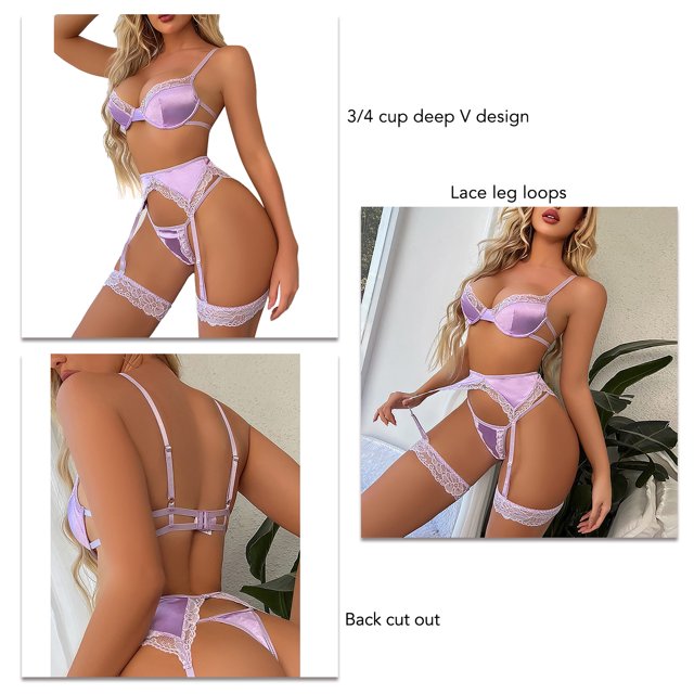 Garter Lingerie Sets, Fashionable Lightweight Lingerie Set Deep V Adjustable Shoulder Strap For Christmas For Women ANGGREK Otros