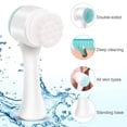 thumbnail image 2 of Manual Facial Cleansing Brush, 2-in-1 Skin Care face Brush, Silicone Facial Scrubber Manual Dual Face Wash Brush for Deep Pore Exfoliation Massaging, 2 of 7