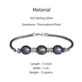 thumbnail image 5 of 925 Sterling Silver Handmade Designer Bracelet for Women, Pearl Tourmaline Gemstone Fashion Bracelet, Gift Party Jewelry, Snake Chain Bracelet, 5 of 5