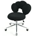 thumbnail image 6 of Swivel Office Chair, Computer Chair Gaming Chair with 5 Durable Casters, Semi Wrapped Backrest, Thick Cushion, Adjustable Height 16.1" To 19.3", 6 of 8