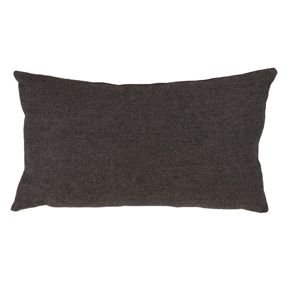 Modern Black Tweed Design Wool and Poly Blend Down-Filled Throw Pillow (Black Tweed, 12"x20" Pillow)