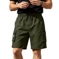 thumbnail image 6 of Cargo Shorts for Men Elastic Waist Drawstring Lightweight Hiking Shorts Breathable Stretch Casual Shorts, XL, 6 of 8