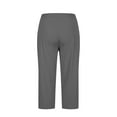 thumbnail image 6 of Summer Savings Clearance!LEBONYARD Womens Pants Plus Size Clearance,Fashion Women Casual Stretch Office Work Crop Pant Summer Lightweight Yoga with Pocket Button Solid Pants Dark Gray M, 6 of 7