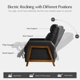 thumbnail image 5 of Modern Power Genuine Leather Recliner Chair with USB and Solid Wood Legs for Living Room Black, 5 of 8