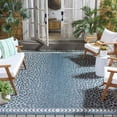 thumbnail image 2 of SAFAVIEH Courtyard Regent Animal Indoor/Outdoor Area Rug, Blue/Ivory, 6'7" x 6'7" Square, 2 of 11