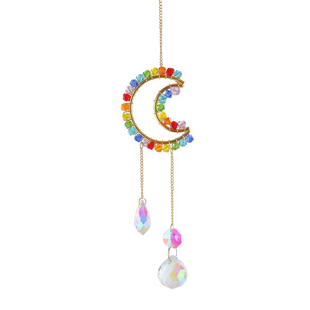 Joyas coloridas con cuentas de cristal que atrapan la luz para la sala de estar con ventana (luna) JShteea Libre de BPA