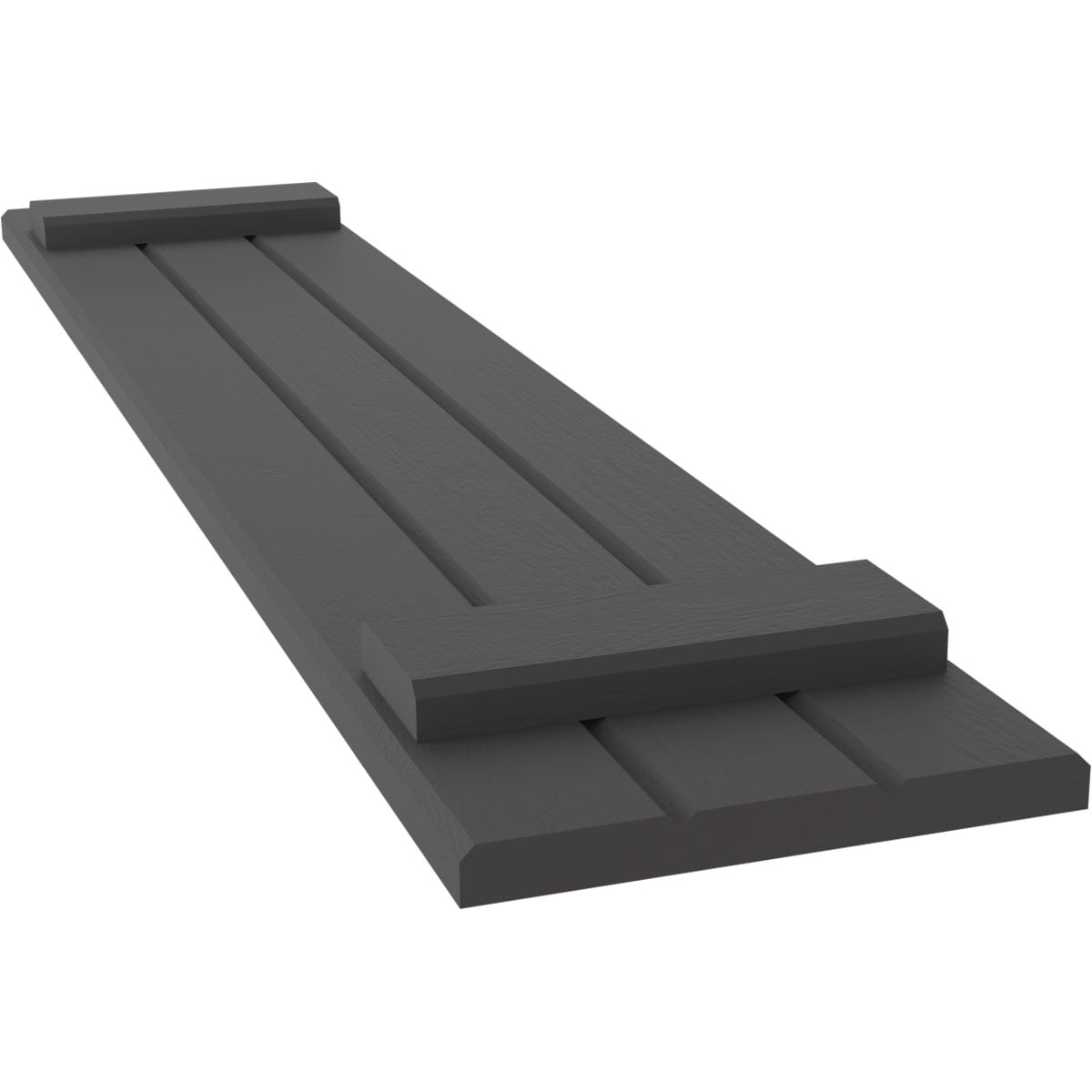 Ekena Millwork 10 1/2"W x 36"H Americraft Three Board (2 Batten) Exterior Real Wood Joined Board-n-Batten Shutters (Per Pair), Shadow Mountain