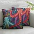 thumbnail image 3 of MLJA Square Throw Pillow Covers Cartoon Funny Colorful Octopus Pattern Pillow Cases Decorative for Home Bedroom Sofa Pillowcases Standard., 3 of 5