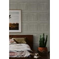 thumbnail image 2 of NextWall Washed Faux Panel Peel and Stick Wallpaper (Warm Pewter), 2 of 7