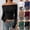 Black, variant on Women's Crop Top Winter Long Sleeve Slim Fit T-Shirt Solid Color Fashionable Base Layer Trendy Midriff-Baring Pullover Shirt for Ladies