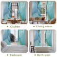 thumbnail image 6 of Teal Marble Kitchen Curtains, Modern Abstract Ink Painting Art Luxury Light Filtering Window Curtain Panels, 2Pcs Rod Pocket Window Treatments Set for Living Room Bathroom Bedroom 52x72 Inches, 6 of 9