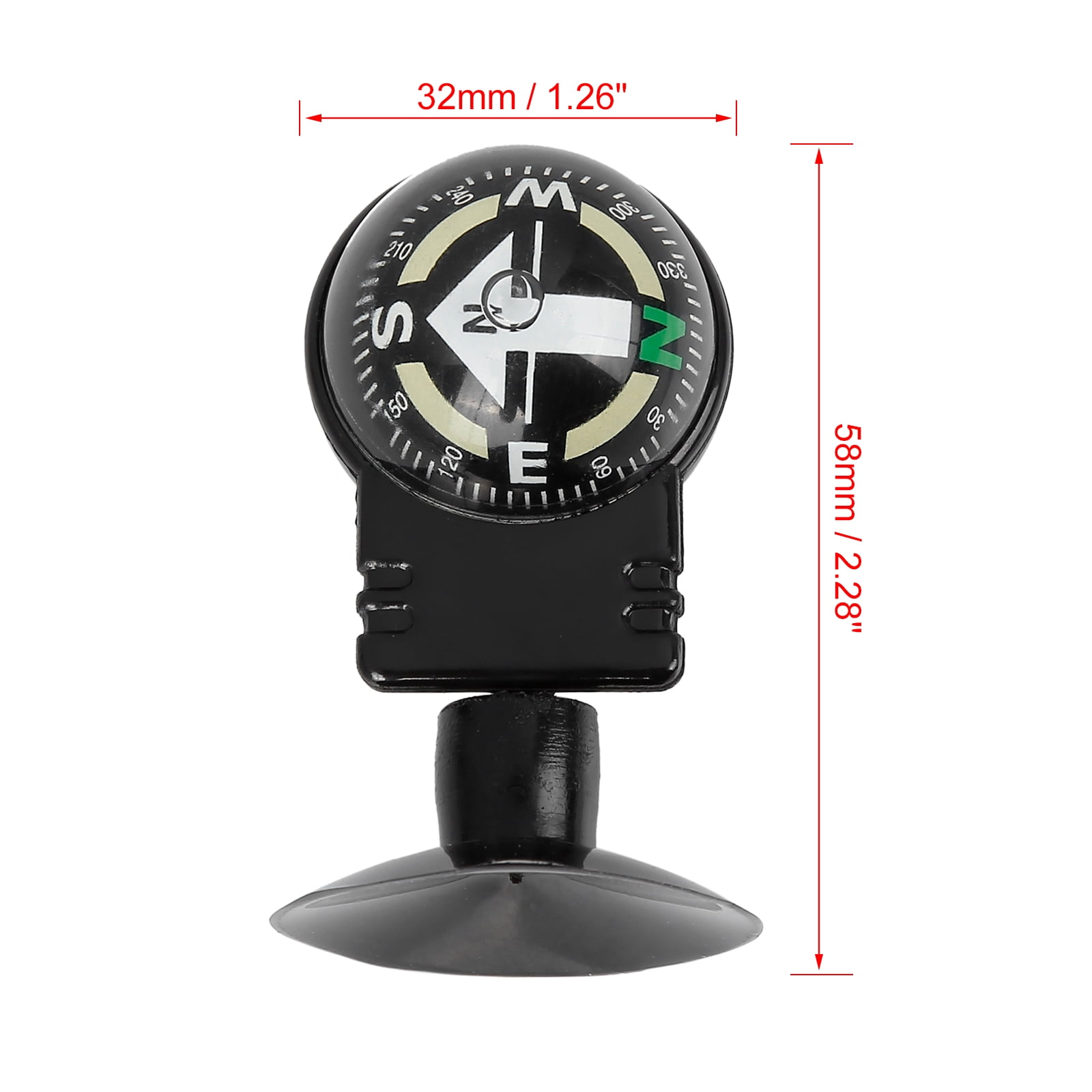 Unique Bargains Car Compass Ball Sucker Dashboard Mount Navigation for Vehicles