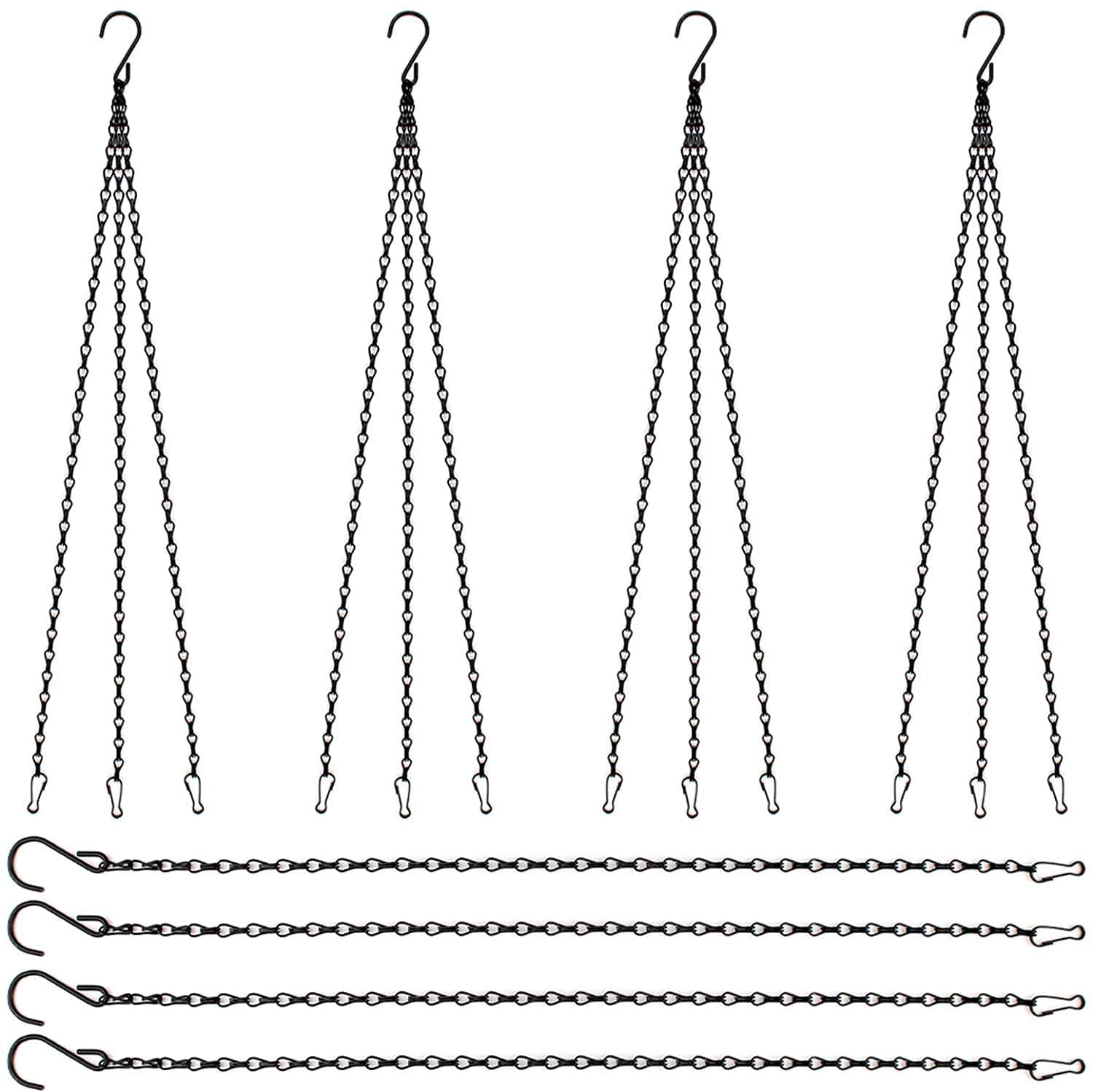 16 PCS 19.7 in Black Metal Hanging Chain, for Planters, Bird Feeders ...