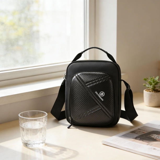 Bolso bandolera para hombre, mochila de negocios, bolso portátil, informal pequeño para hombre, de hombro de , bolsos bandolera, para viajes Negro