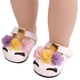 thumbnail image 3 of Encantadoras sandalias casuales con flores para vestir muñecas de 18 pulgadas. Blanco, 3 of 6