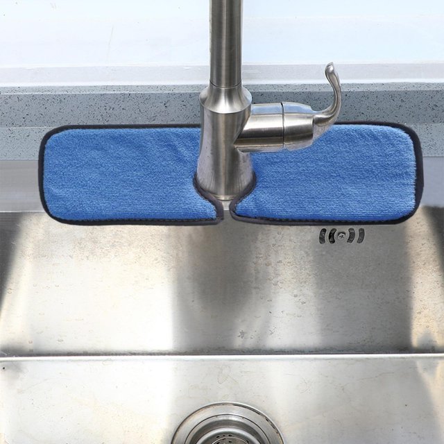 Alfombrilla absorbente para grifo de cocina, alfombrilla absorbente para grifo de cocina de fibra , contra salpicaduras detrás del , Grande Celeste Grande perfecl colector de salpicaduras de grifo
