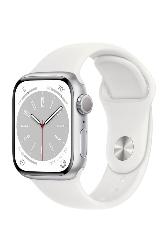 Restored Apple Watch Series 8 (GPS, 41mm) - Silver Aluminum Case - White Sport Band (Refurbished)