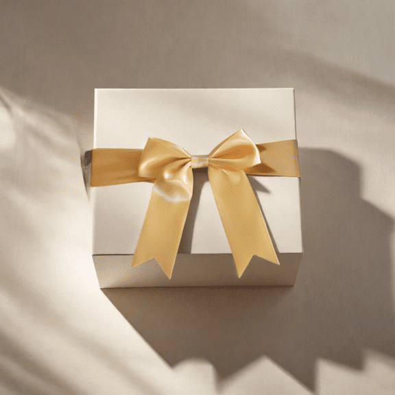 Empty Gift Box with Crinkle Paper & Pre-Tied Ribbon