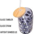 thumbnail image 4 of Silver Buffalo Disney Tim Burton Nightmare Before Christmas Jack Skellington Expressions Gray Glass Jar Tumbler with Bamboo Lid and Glass Straw, 16 Ounces, 4 of 8