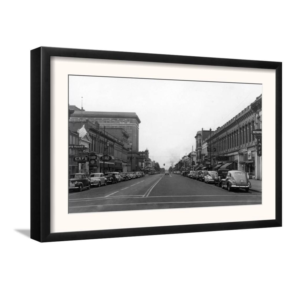 Walla Walla, WA Main Street View Photograph Walla Walla, WA Framed