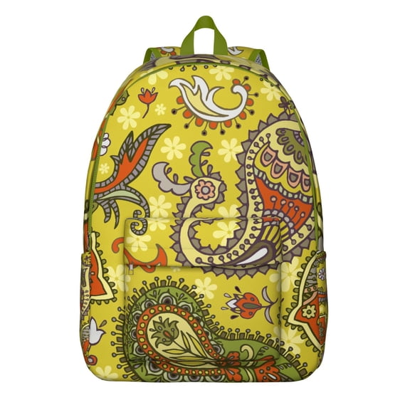 Paisley Design Student Backpack Bohemian Chic, Durable School College Bookbag with Laptop Compartment, Lightweight Daypack for Campus, Perfect Gift for Women and Teens