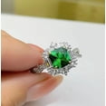 thumbnail image 4 of Lakshya Jewel LLC Asscher Cut Lab Created Green Emerald 14K White Gold Finish Women's Engagement Ring, 4 of 5