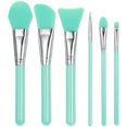 thumbnail image 1 of Juego de brochas de maquillaje de silicona, Anself para máscara facial, brochas para base, sombra de ojos, kit de brochas para cejas con mango de plástico, paquete de 6, verde-verde- Sailing Electrónica, 1 of 5