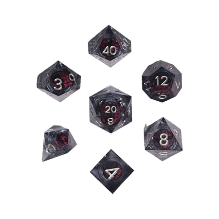 Goobetter-DND Dice Set, 7-Piece Polyhedral Dice for Dungeons & Dragons MTG RPG Pathfinder Tabletop Roleplaying Game, DND Accessories Sharp Edge Dice, Dragon's Eye Resin Dice