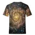 thumbnail image 6 of Penkiiy Galaxy Printed Shirt , Womens Vintage Casual Loose Short Sleeve Tee Tops M Gold, 6 of 6