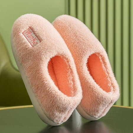 

CoCopeanut Couples Home Slippers Women Men New Fashion Warm Winter Furry Soft Short Plush Slipper Non Slip Bedroom Slides Indoor Shoes