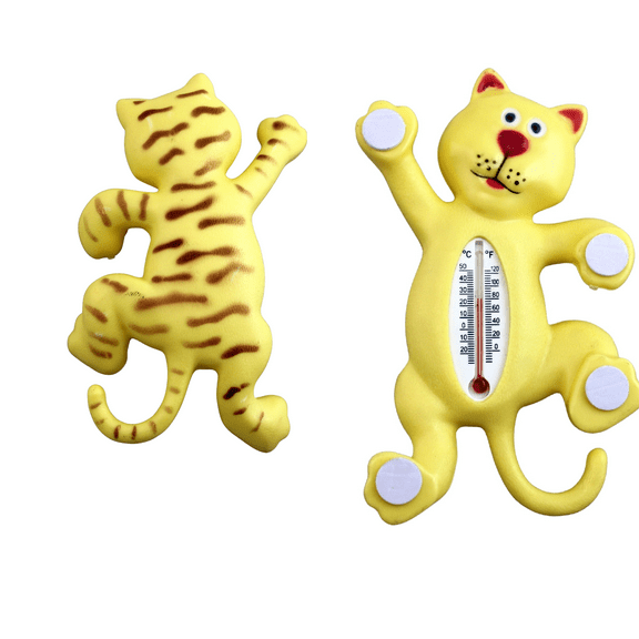 Dependable Industries Smiling Cat Shape Outdoor Window Thermometer Self Adhesive Legs Attaches to Glass Windows and Doors