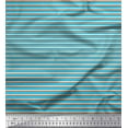 thumbnail image 1 of Soimoi Green polyester Crepe Fabric Horizontal Stripe Fabric Prints By Yard 42 Inch Wide, 1 of 3