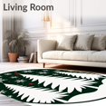 thumbnail image 2 of ODIKA 4'x6' Machine Washable Non-Slip Area Rug, Festive Evergreen Snowfall Semi Circle Entrance Welcome High Traffic Rug with Pad, Green, 612584, 2 of 8