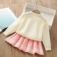 thumbnail image 4 of IVEYRTF Girls Fleece-Lined Knit Sweater Top and Skirt Set Long Sleeve Color Blocked Casual Fall Winter Comfortable Fit Outwear 2 Piece Outfit for Kids 1-7 Years(Pink#2,2 Years), 4 of 9