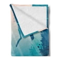 thumbnail image 2 of Sea Life Soft Flannel Fleece Throw Blanket, Silhouette of a Scuba Diver Sunken Ship and Coral Reef, Cozy Plush for Indoor and Outdoor Use, 50" x 70", Pale Slate Blue Teal, by Ambesonne, 2 of 5