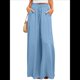 thumbnail image 2 of Pantalones Casuales de Cintura Alta para Mujer, de Color Liso, Largos y Anchos, con Bolsillos, para y Otoño. Azul XXL, 2 of 8