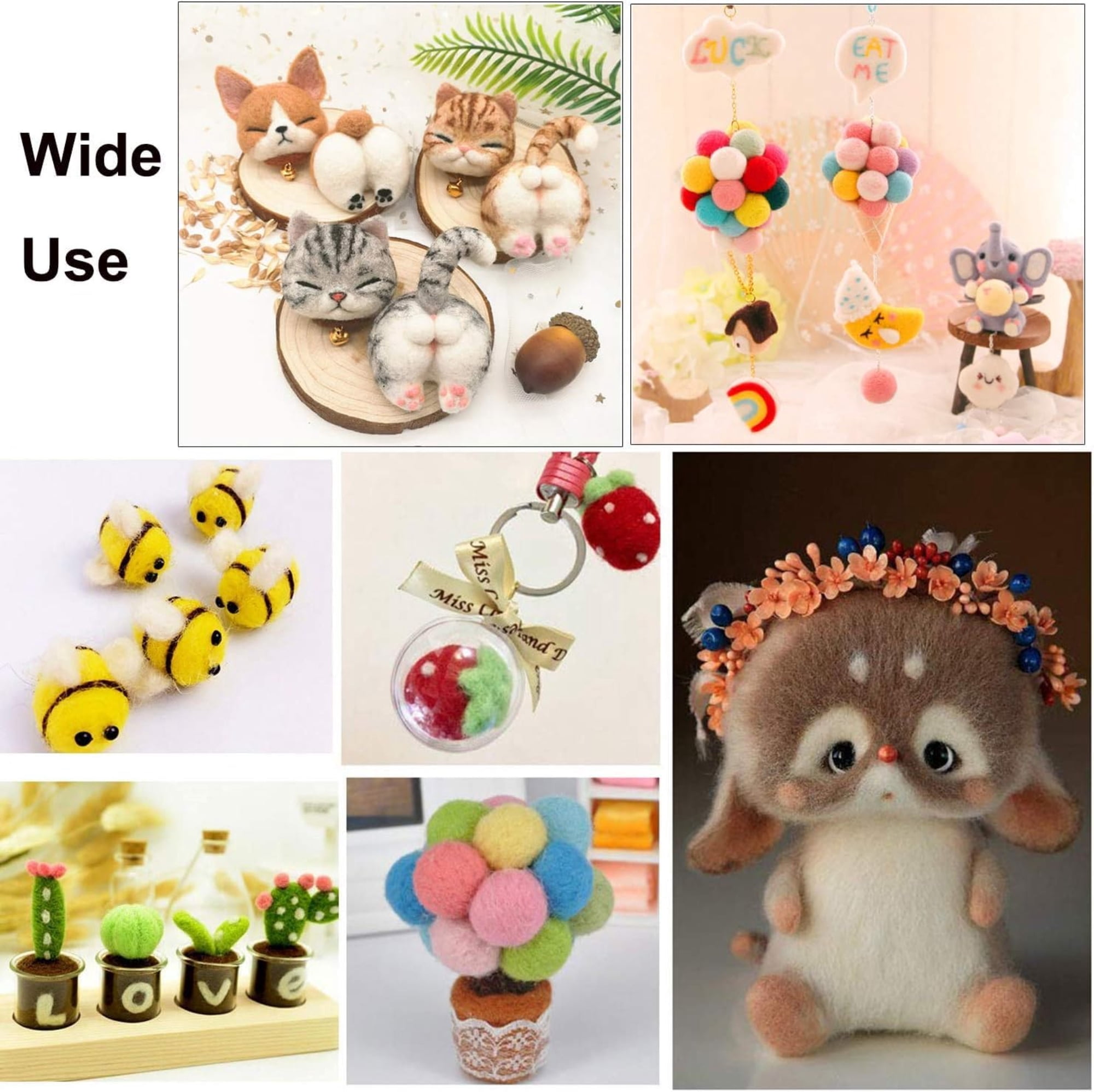 Needle Felting Starter Kit,Wool Roving 40 Colors Set, Wool Felt Tools Included for Felted Animal Needle Felting Supplies