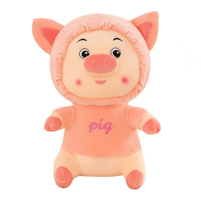 Juguetes de peluche para bebés recién nacidos, suéter de dibujos animados, juguete de cerdo, juguete educativo temprano (rosa) Rojo Verde
