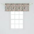 thumbnail image 2 of Ambesonne Modern Window Valance, Stripes Circles Minimal, 54" X 18", Charcoal Grey Scarlet, 2 of 3