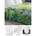 thumbnail image 6 of Green Oil Painting Queen Size Flat Sheet, Wrinkleproof & Fadeproof Cooling Flat Bed Sheet Only, Modern Abstract Art Summer Tree Breathable Soft Bedding Top Sheets 90 x 102 Inches, 6 of 8