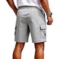 thumbnail image 5 of Nestiefly Mens Cargo Cotton Twill Cargo Shorts Drawstring Stretch Elastic Waist Casual Work Short with Pockets Light Gray L, 5 of 8